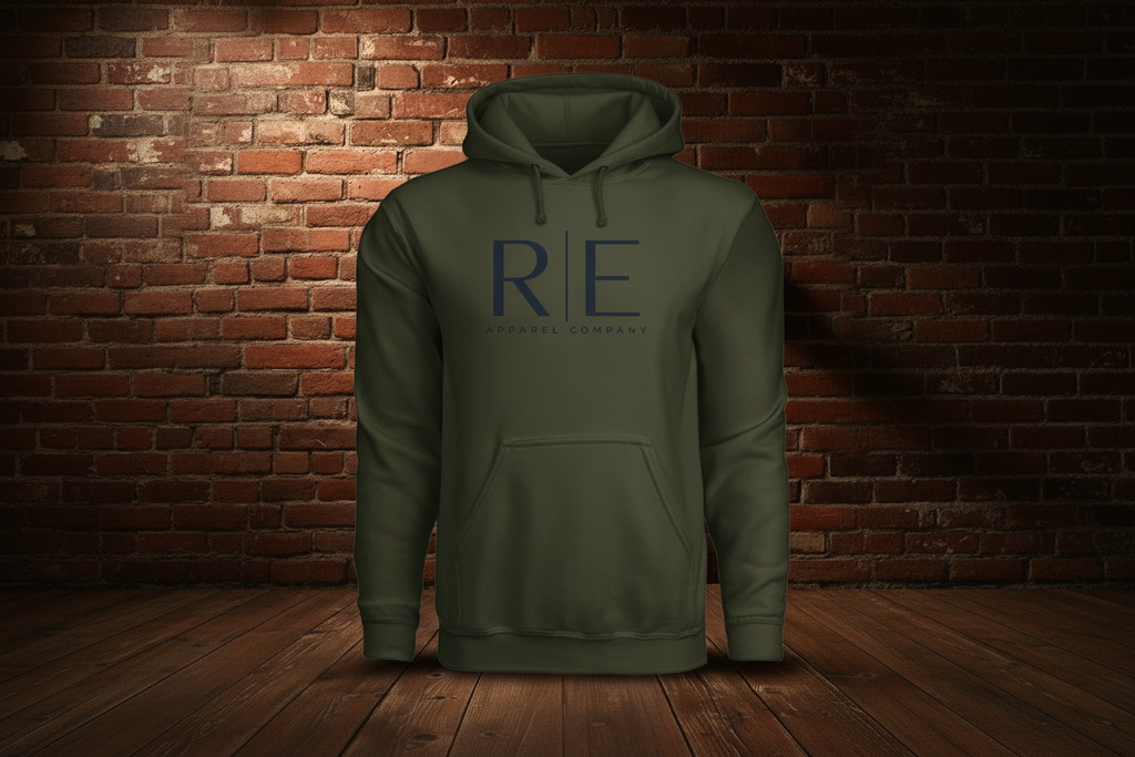 Blue Hoodie — Military Green