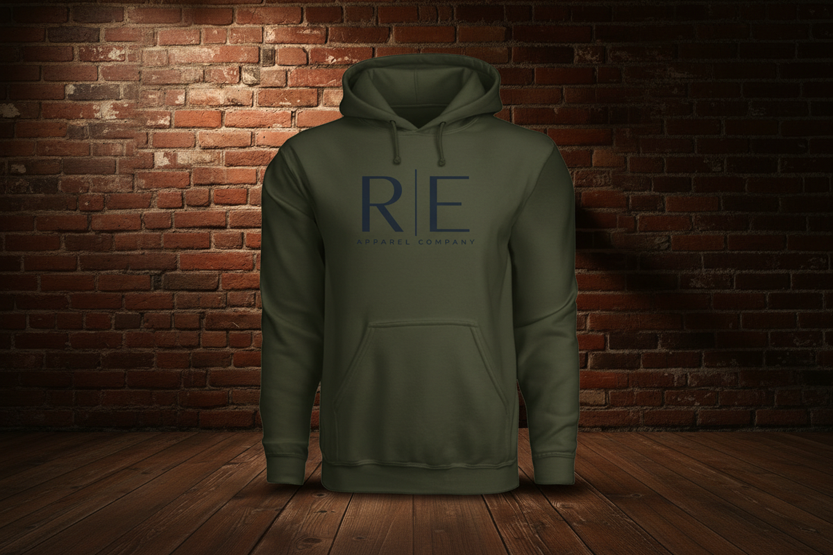 Blue Hoodie — Military Green