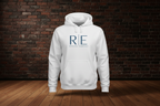Blue Hoodie — White