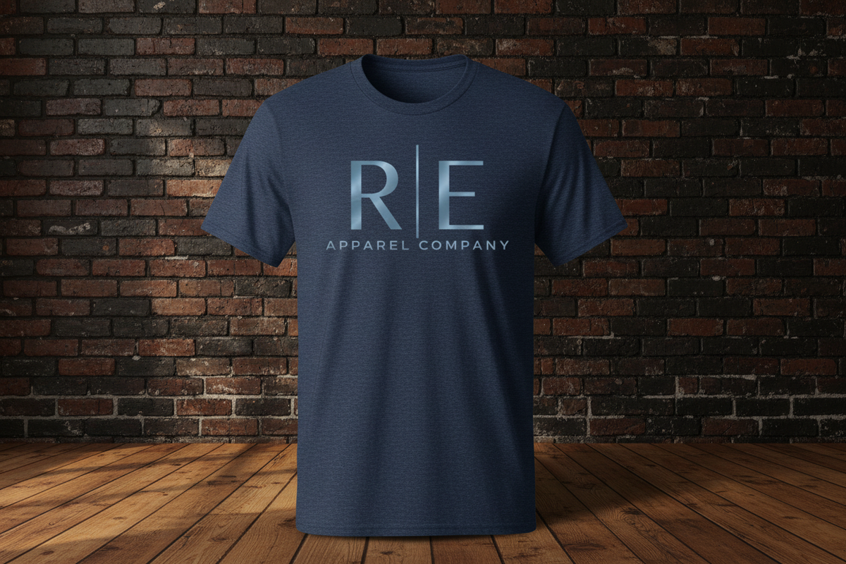 Blue Tee — Heather Navy redo