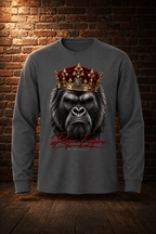 Crowned Defiance Charcoal long-sleeve front BB
