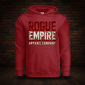Rogue Legacy Oxblood Hoodie Series II exact artwork on dark red brick and wood floor background
