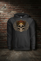 Sovereign Skull Hoodie with boutique background