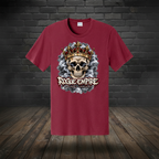 Exhale to Exalt Tee Cardinal colorway using the saved boutique background treatment