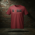Global Empire Tee in Athletic Maroon on a ghost form against a dark brick wall and wood floor