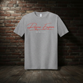 Founder’s Tee in Athletic Heather with boutique brick background