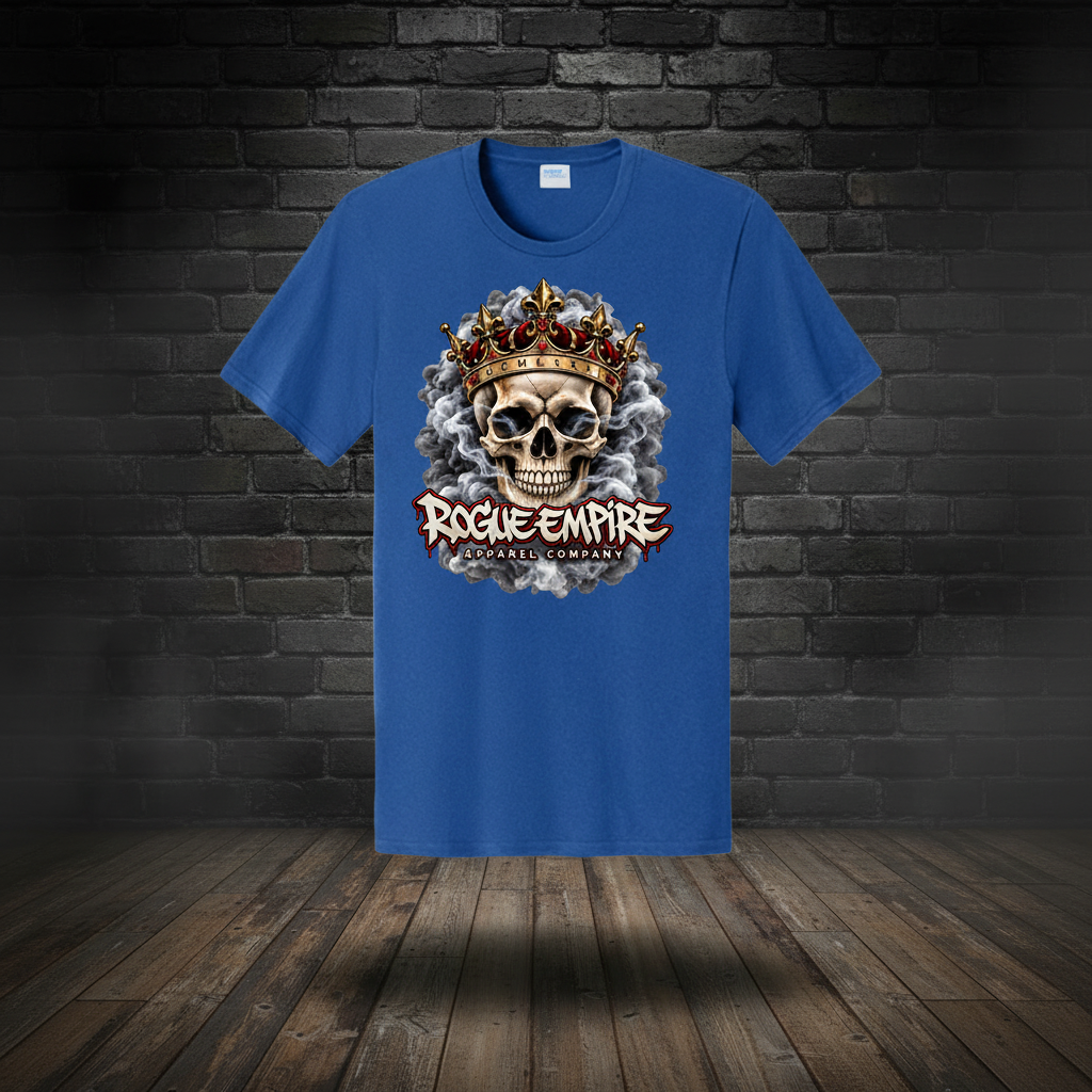 Exhale to Exalt Tee True Royal colorway using the saved boutique background treatment