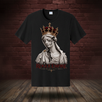 Crowned In Tee Jet Black artwork using the saved boutique background treatment
