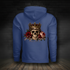 Thorns and Dominion Hoodie Fan Deep Royal back image with corrected close zoom