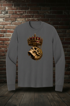 Royal Drip Tee long sleeve in Charcoal with Rogue Empire boutique background