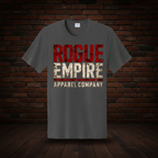 Rogue Legacy Tee Series II Charcoal exact artwork on dark red brick and wood floor background