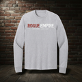 Rogue Empire Manifest Destiny long sleeve tee in Ash with boutique brick-wall background
