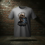 Eternal Scream Tee in Ash on a ghost form against a dark brick wall and wood floor