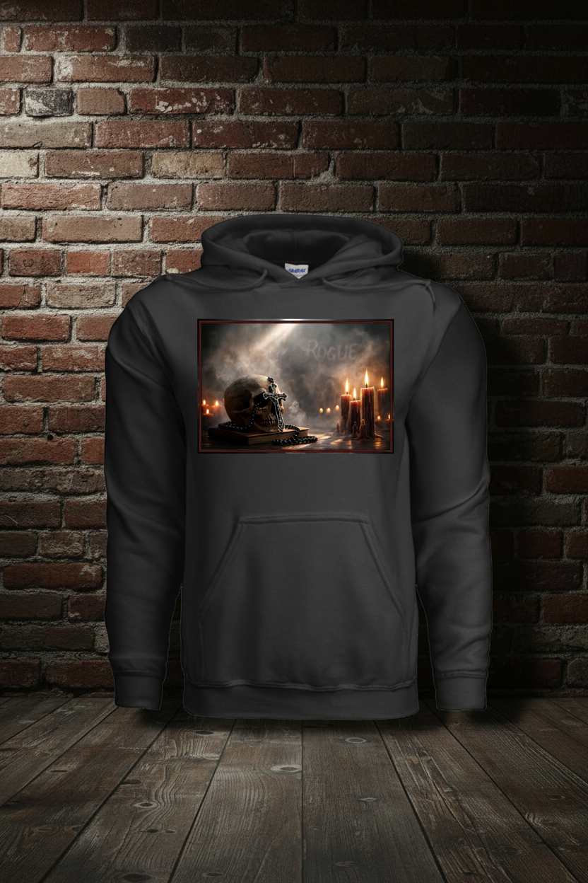 Vigil Hoodie with boutique background