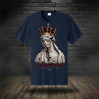 Crowned In Tee True Navy artwork using the saved boutique background treatment