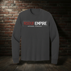 Rogue Empire Manifest Destiny long sleeve tee in Jet Black with boutique brick-wall background
