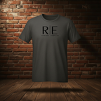 Rogue Standard Tee in Charcoal on the brick backdrop